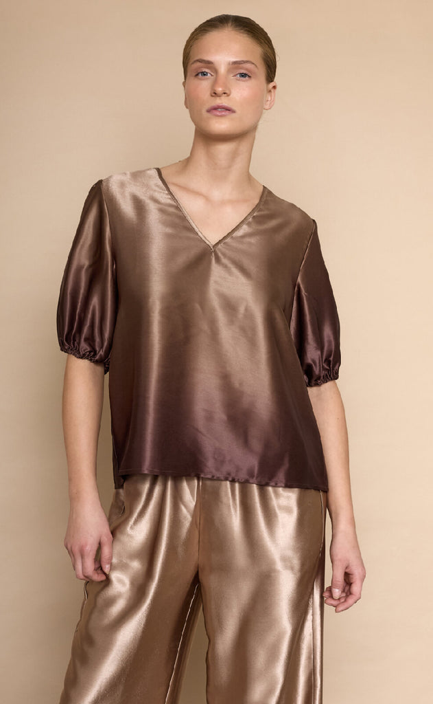 Love & Divine Bluse - Love1403 - Brown Comb.