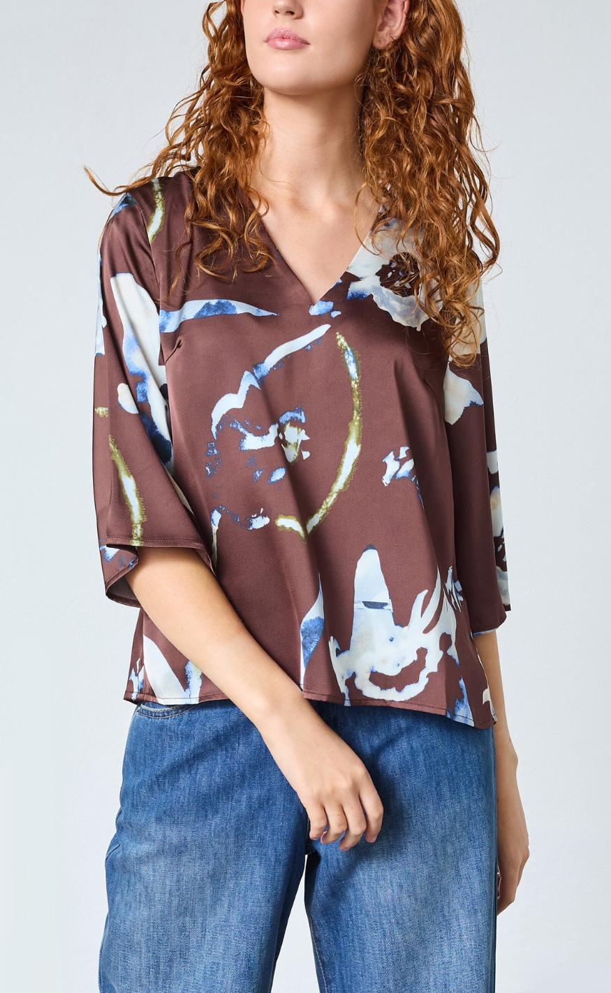 Love & Divine Bluse - Love1460 - Choco/Blue