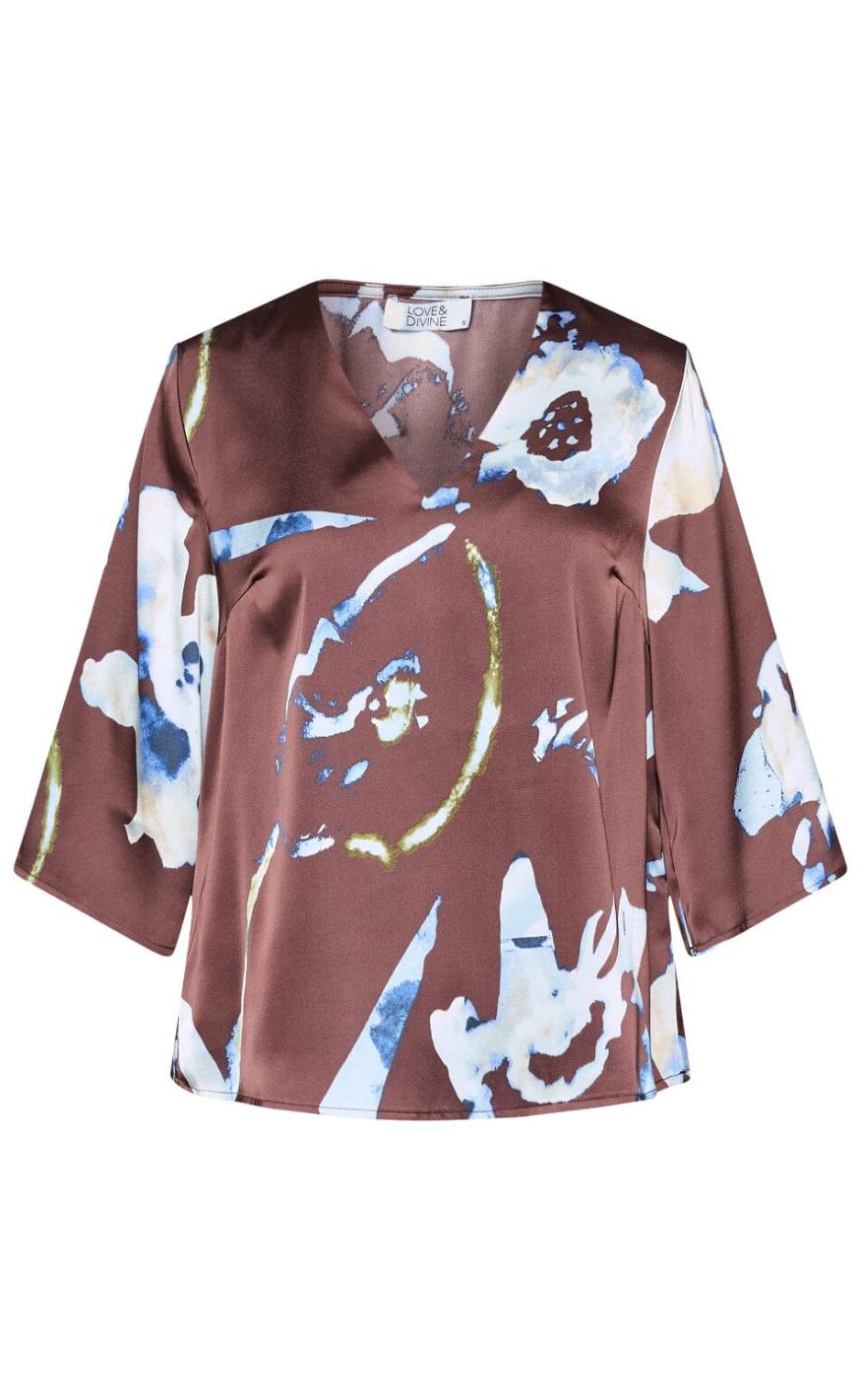 Love & Divine Bluse - Love1460 - Choco/Blue