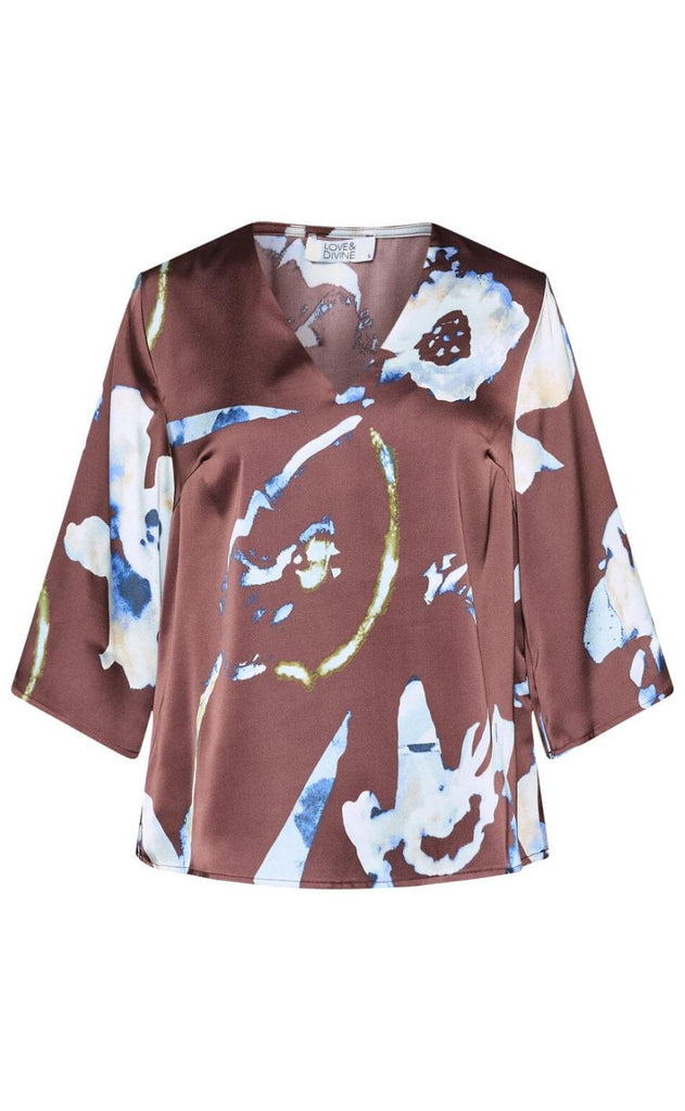 Love & Divine Bluse - Love1460 - Choco/Blue