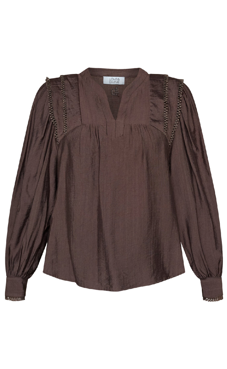 Love & Divine Bluse - Love1493 - D. Chocolate