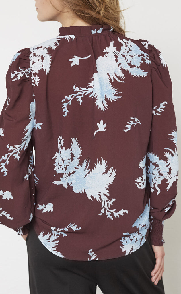 Love & Divine Bluse - Love490-25 - Bordeaux/Leaf