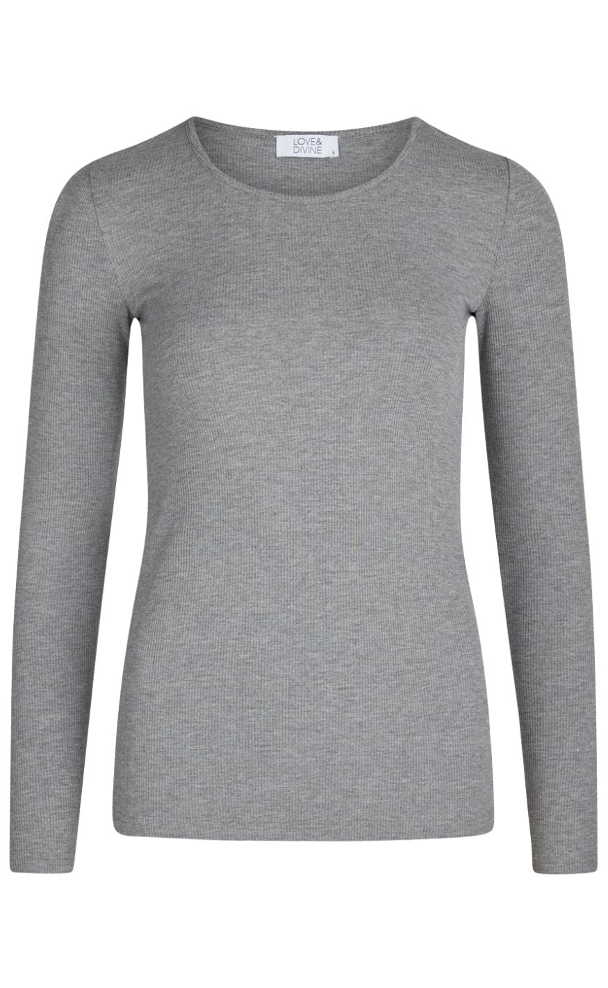 Love & Divine Bluse - Love660-11 - Grey Mel.