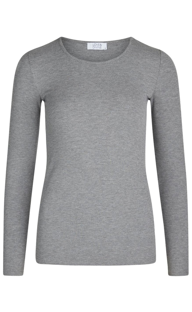 Love & Divine Bluse - Love660-11 - Grey Mel.