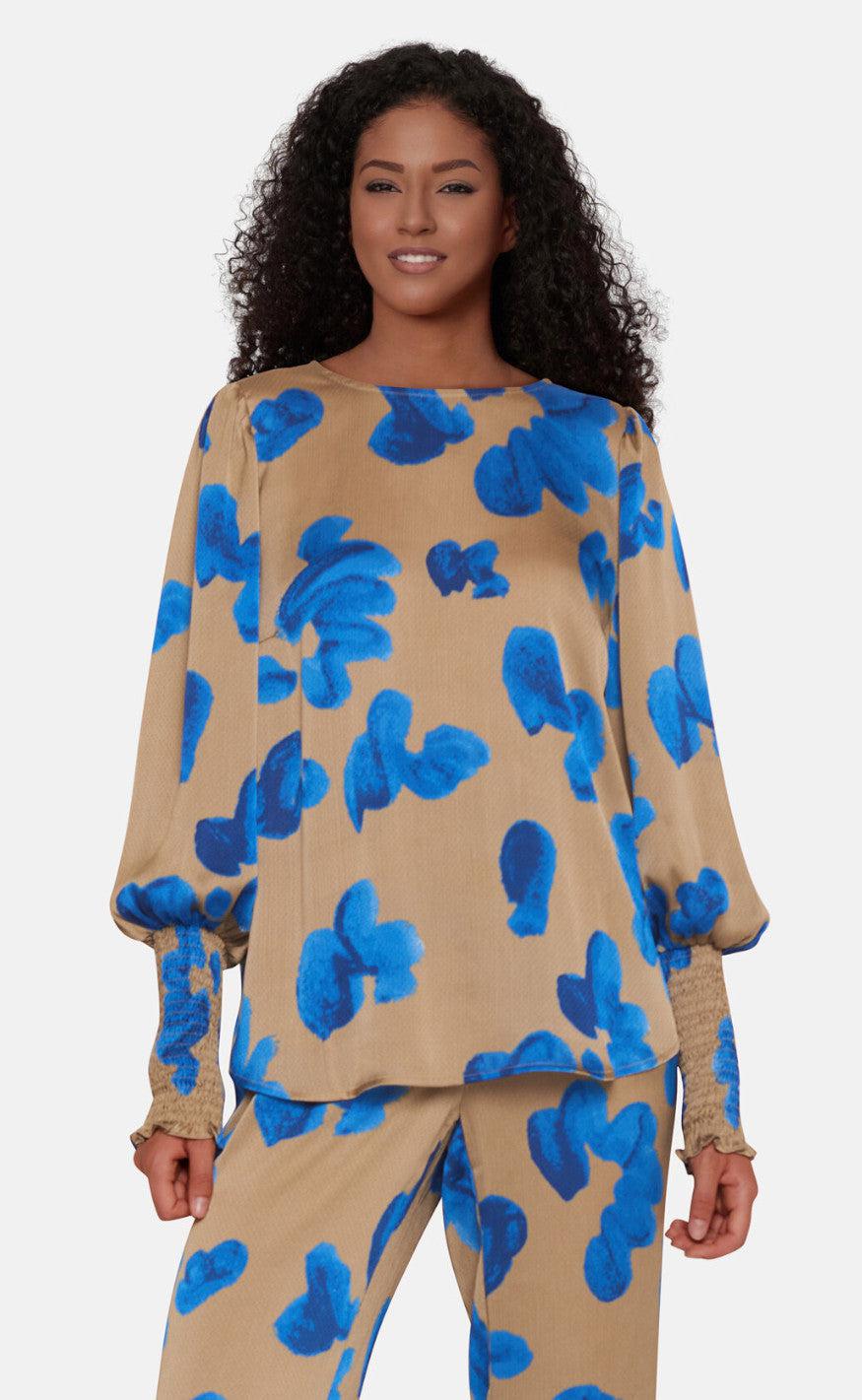 Love & Divine Bluse - Love738-13 - Sand/Blue