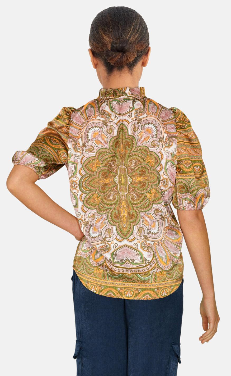 Love & Divine Bluse - Love910-6 - Green Paisley