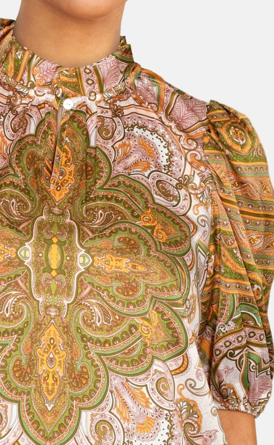 Love & Divine Bluse - Love910-6 - Green Paisley