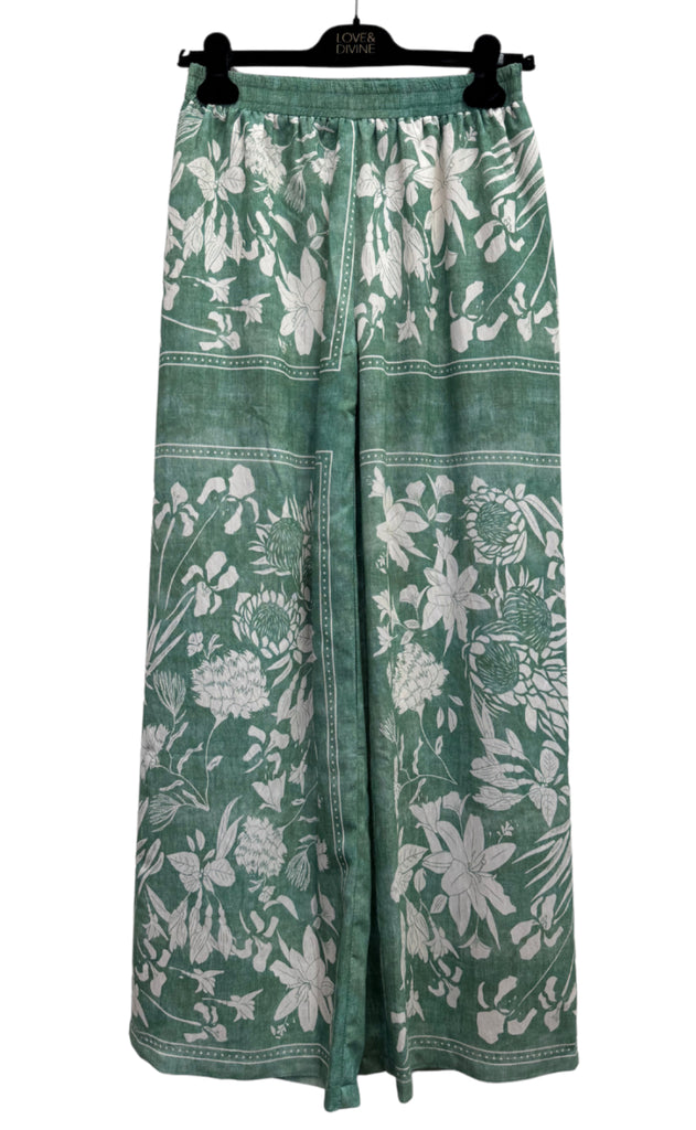 Love & Divine Bukser - Love1176-4 - Green Flower