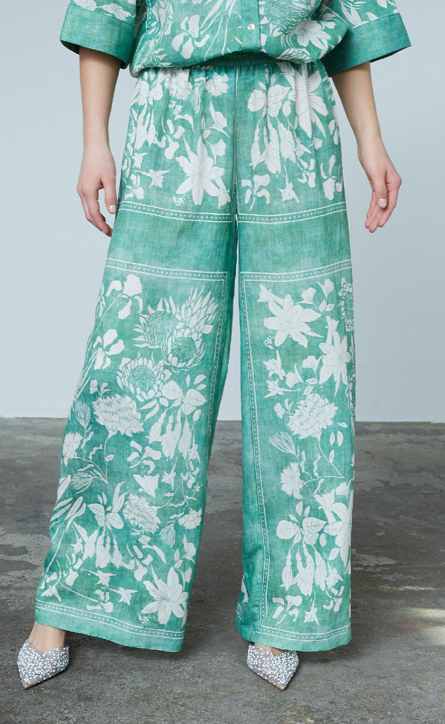 Love & Divine Bukser - Love1176-4 - Green Flower