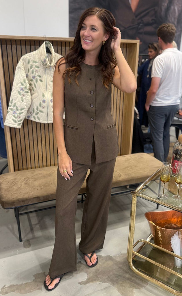 Love & Divine Vest - Love1343 - Brown Mel.