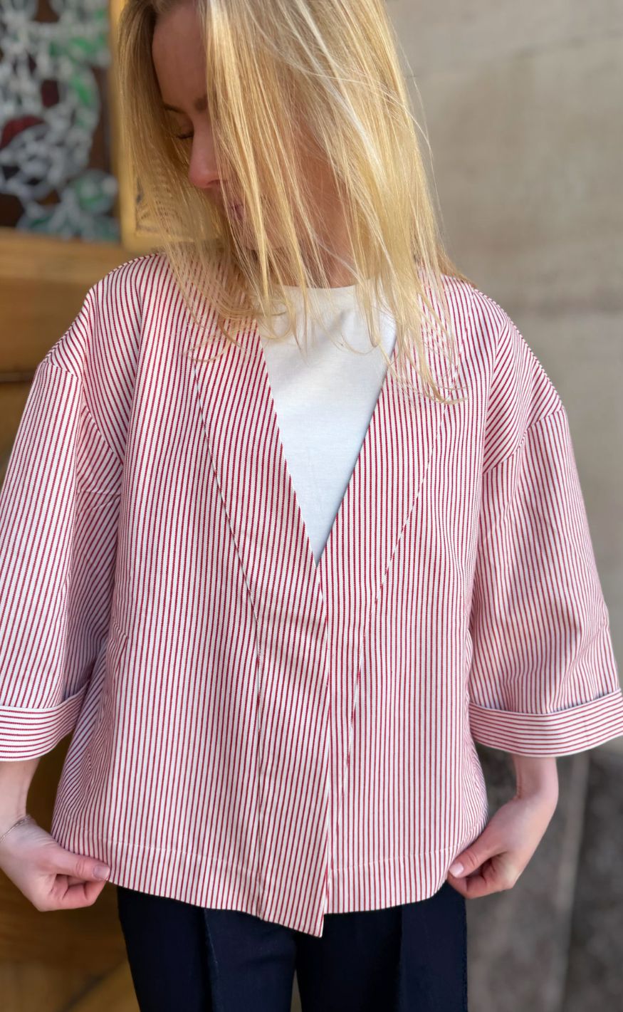 Love & Divine Cardigan - Love1521 - Red Stripes