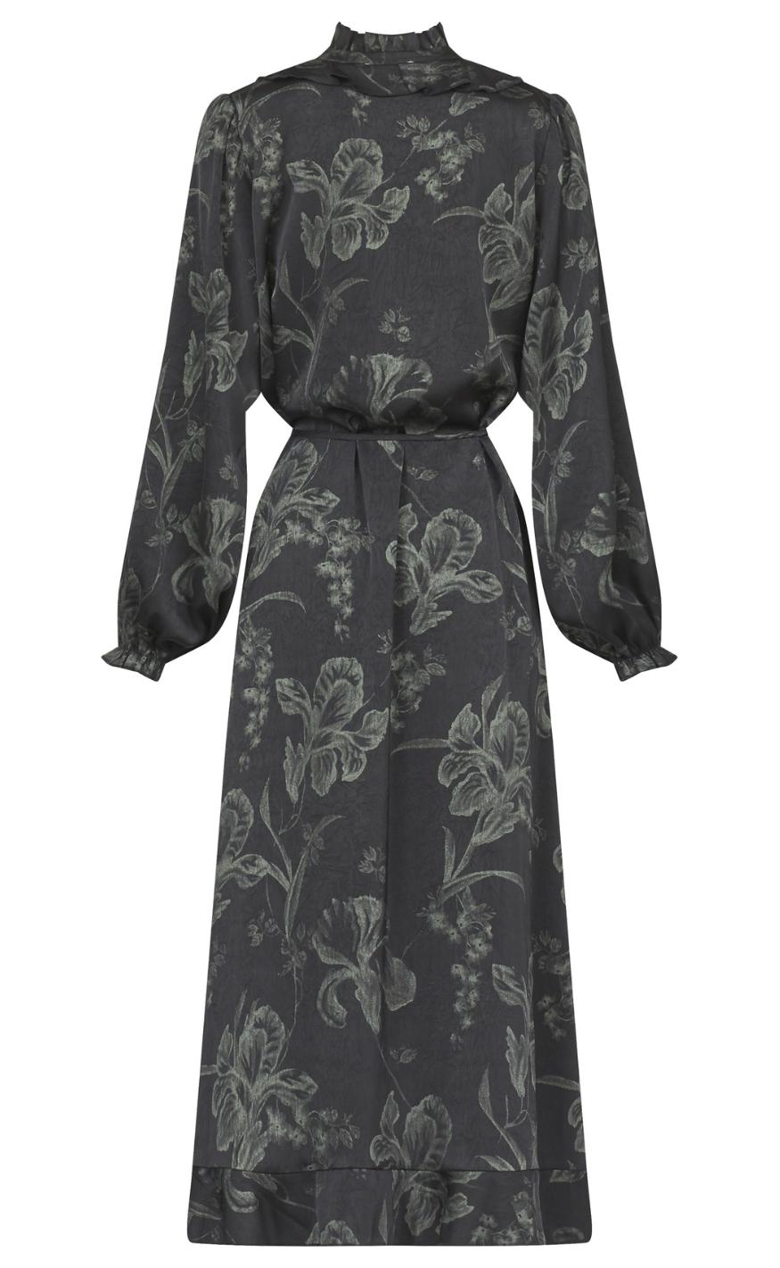 Love & Divine Kjole - Love1194-2 - Black/Green Flower