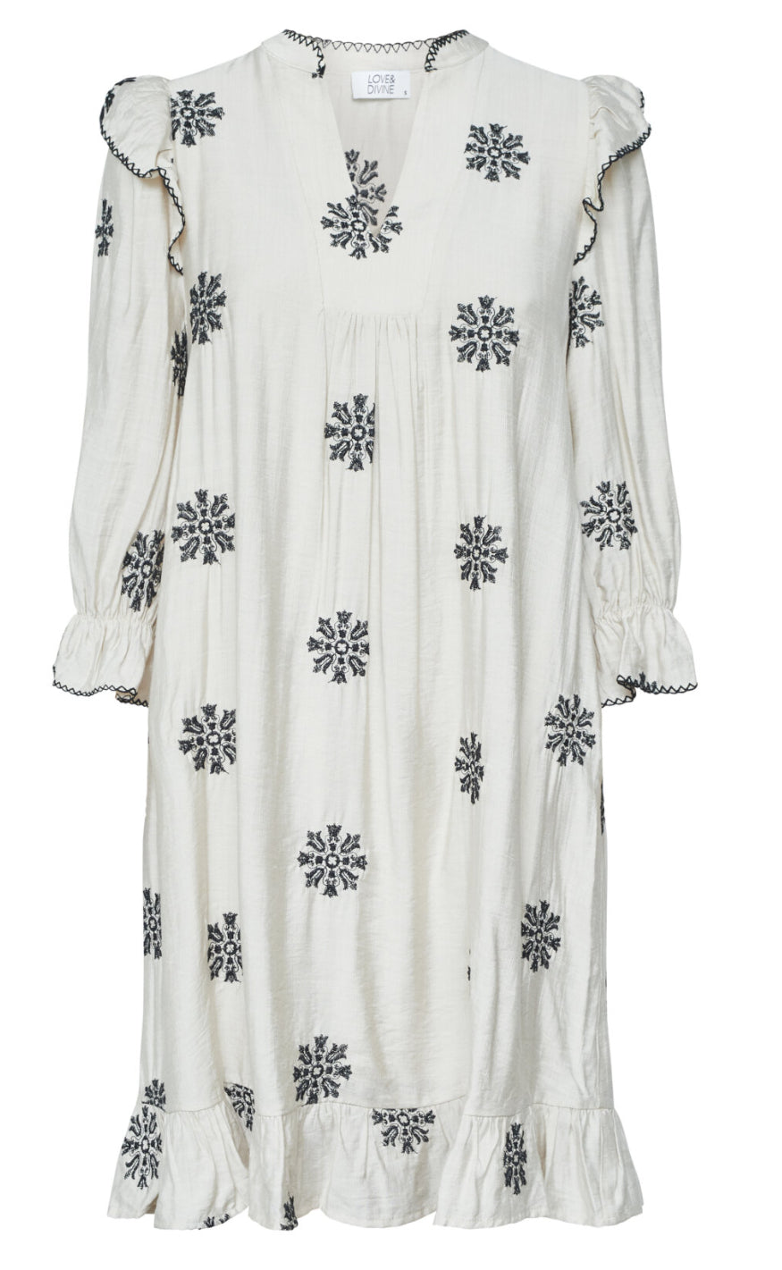 Love & Divine Kjole - Love1235-1 - Bamboo/Black Flower