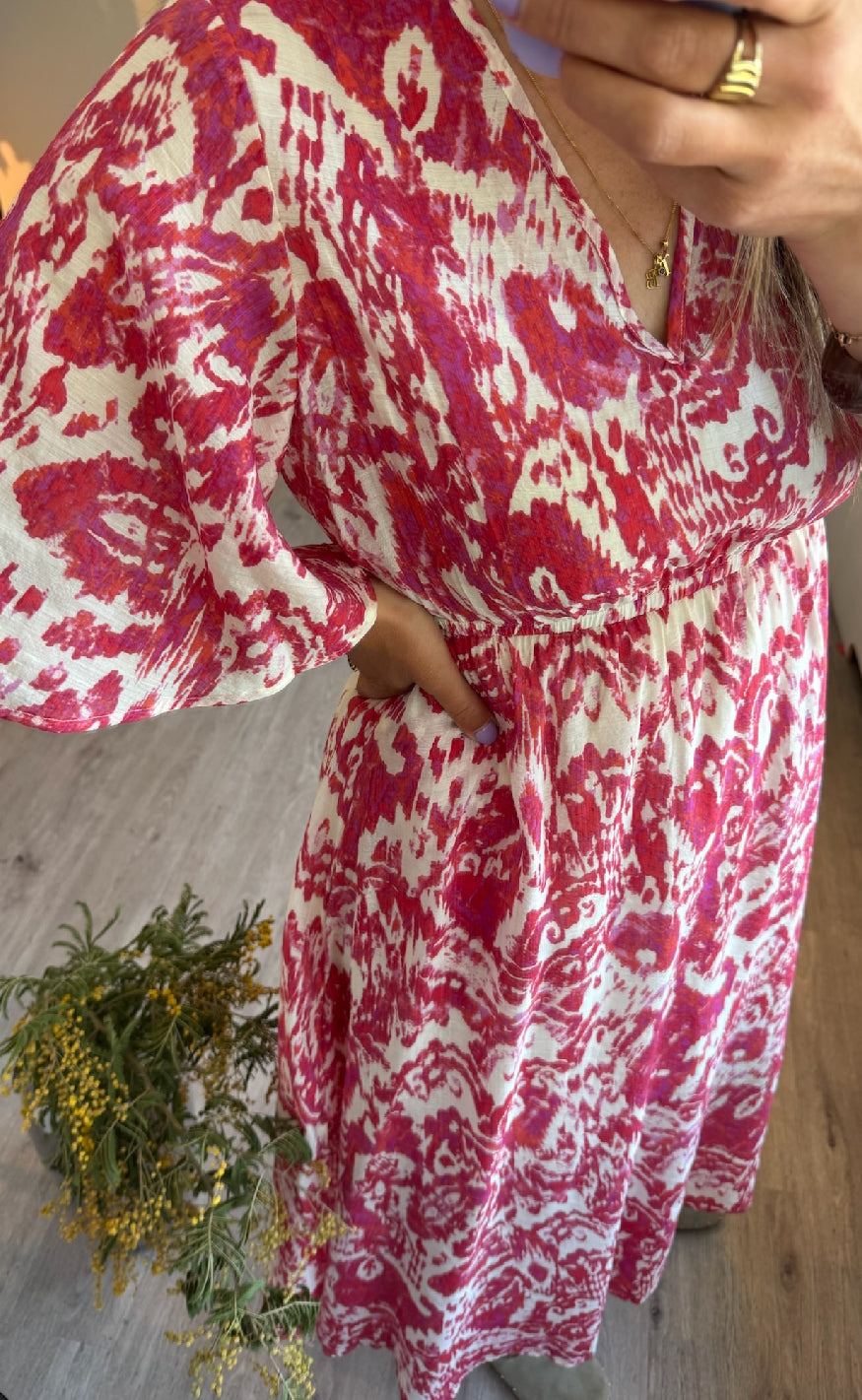 Love & Divine Kjole - Love1340-1 - Red Ethnic