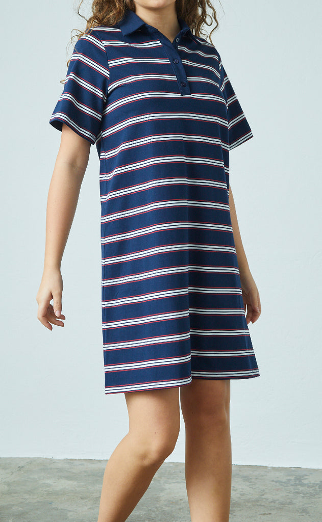 Love & Divine Kjole - Love1349 - Navy/Stripe