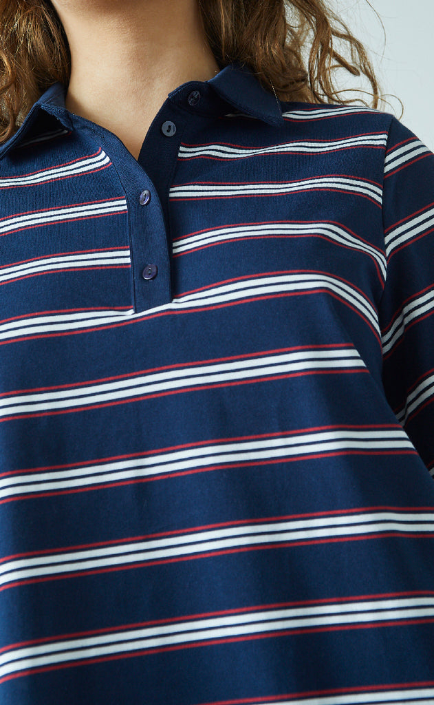 Love & Divine Kjole - Love1349 - Navy/Stripe