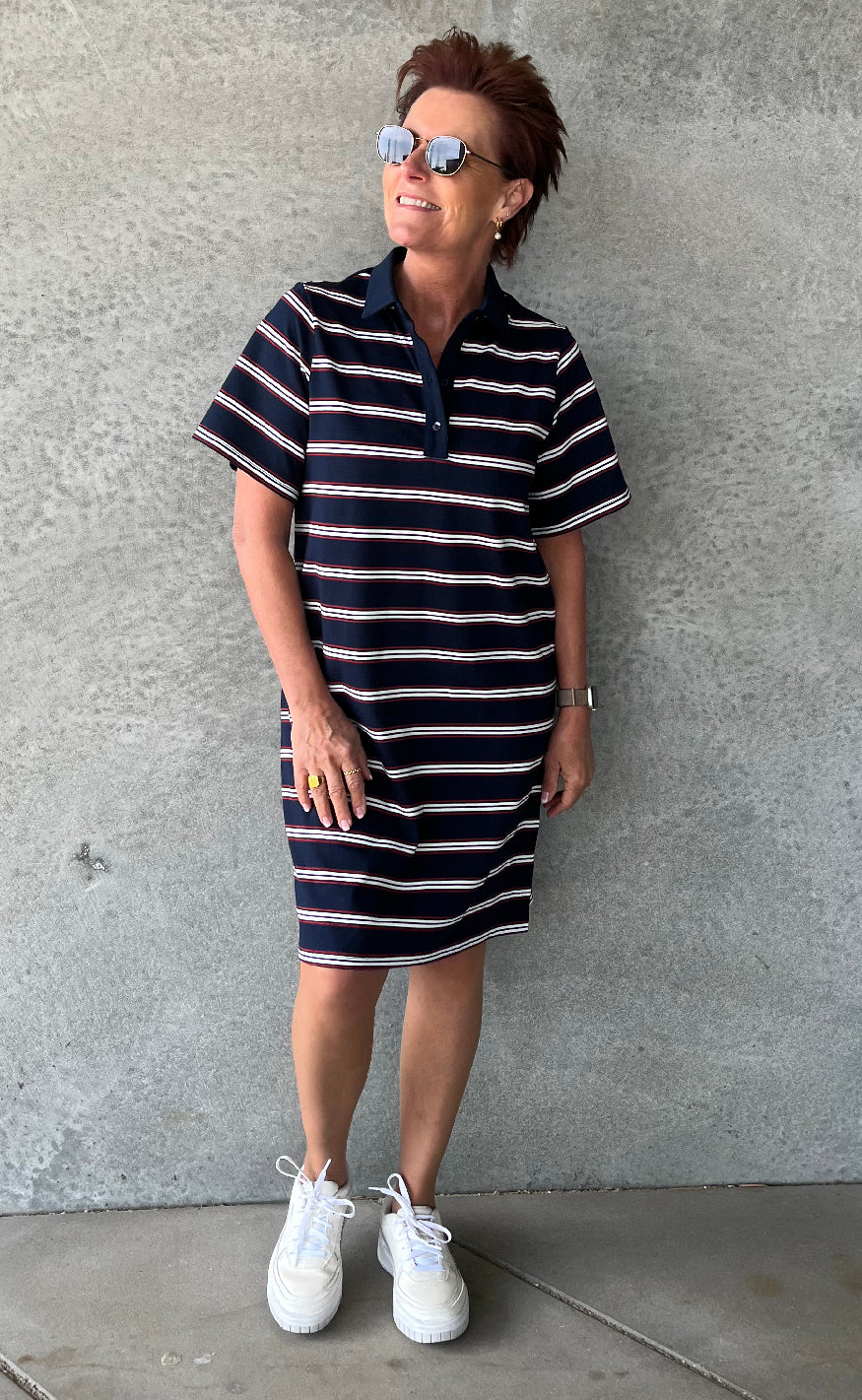 Love & Divine Kjole - Love1349 - Navy/Stripe
