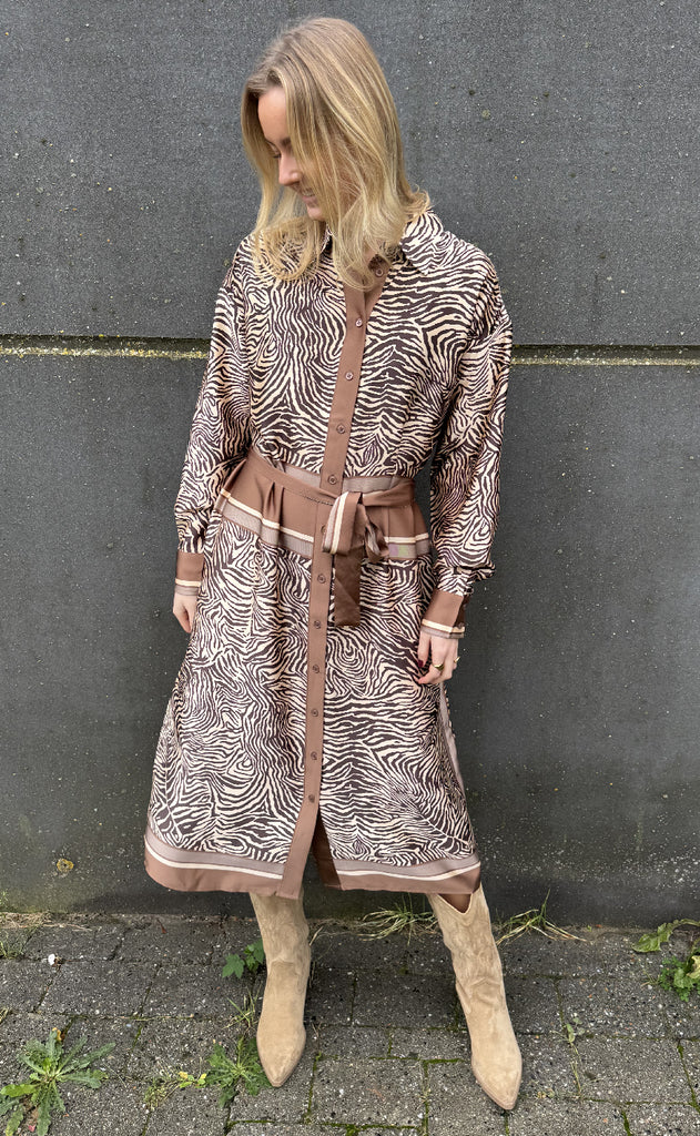 Love & Divine Kjole - Love1394-2 - Brown Zebra