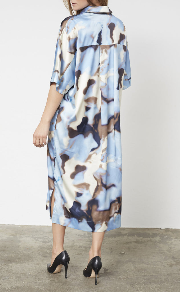 Love & Divine Kjole - Love1397 - Blue Waterprint