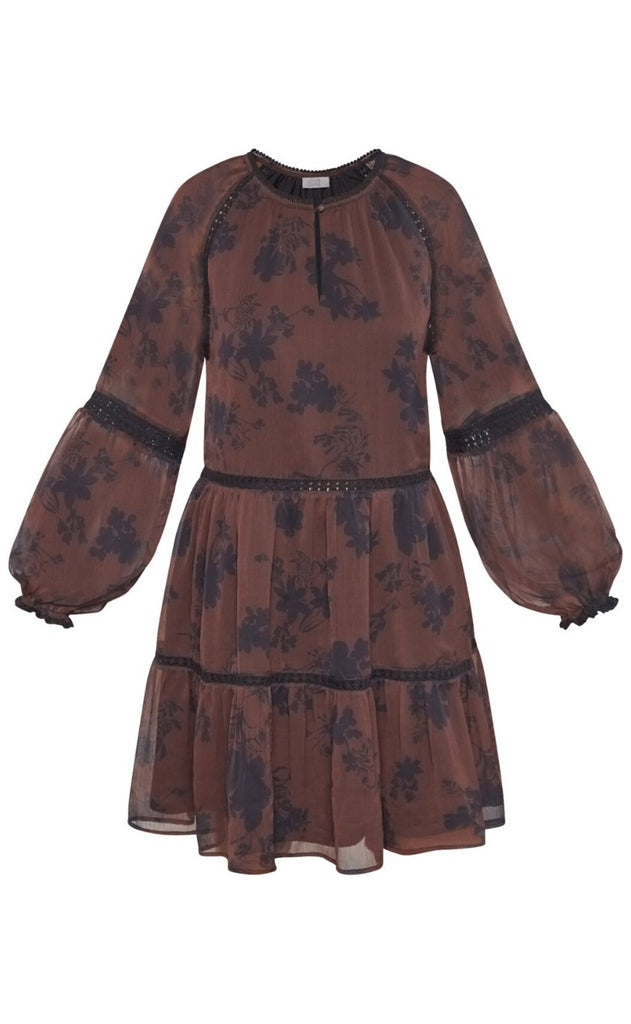 Love & Divine Kjole - Love1406 - Bordeaux/Flower