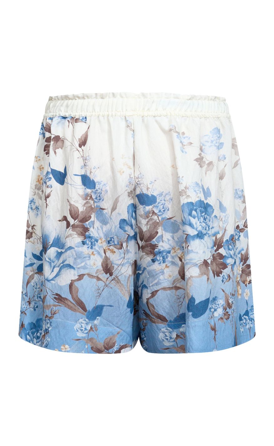 Love & Divine Shorts - Love970-13 - Blue/Brown Flower