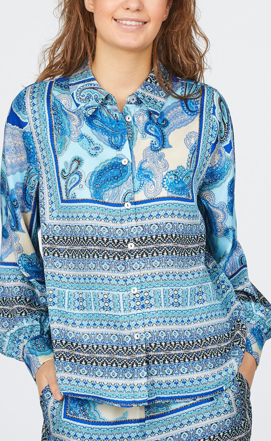 Love & Divine Skjorte - Love1084 - Blue Scarf