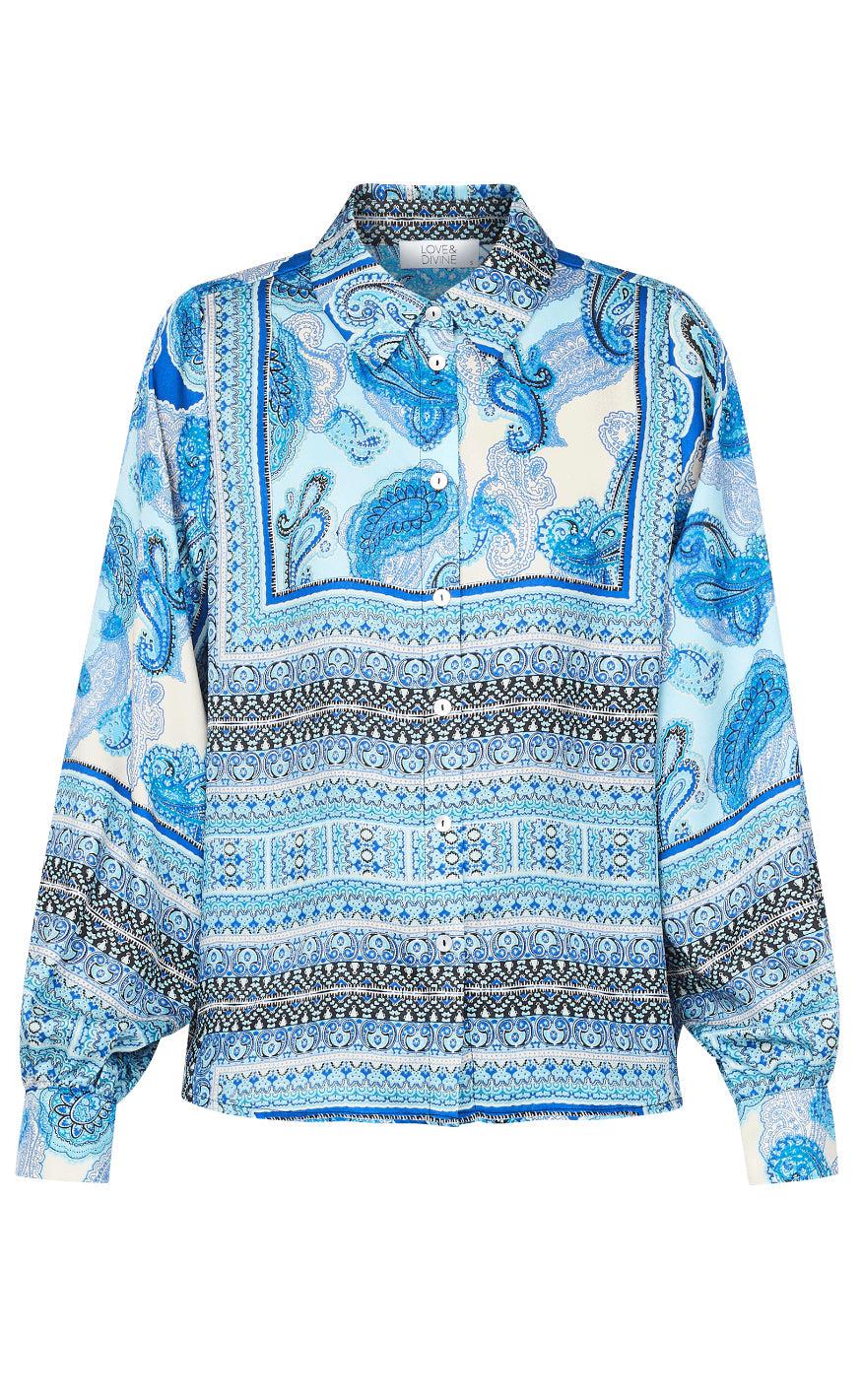 Love & Divine Skjorte - Love1084 - Blue Scarf