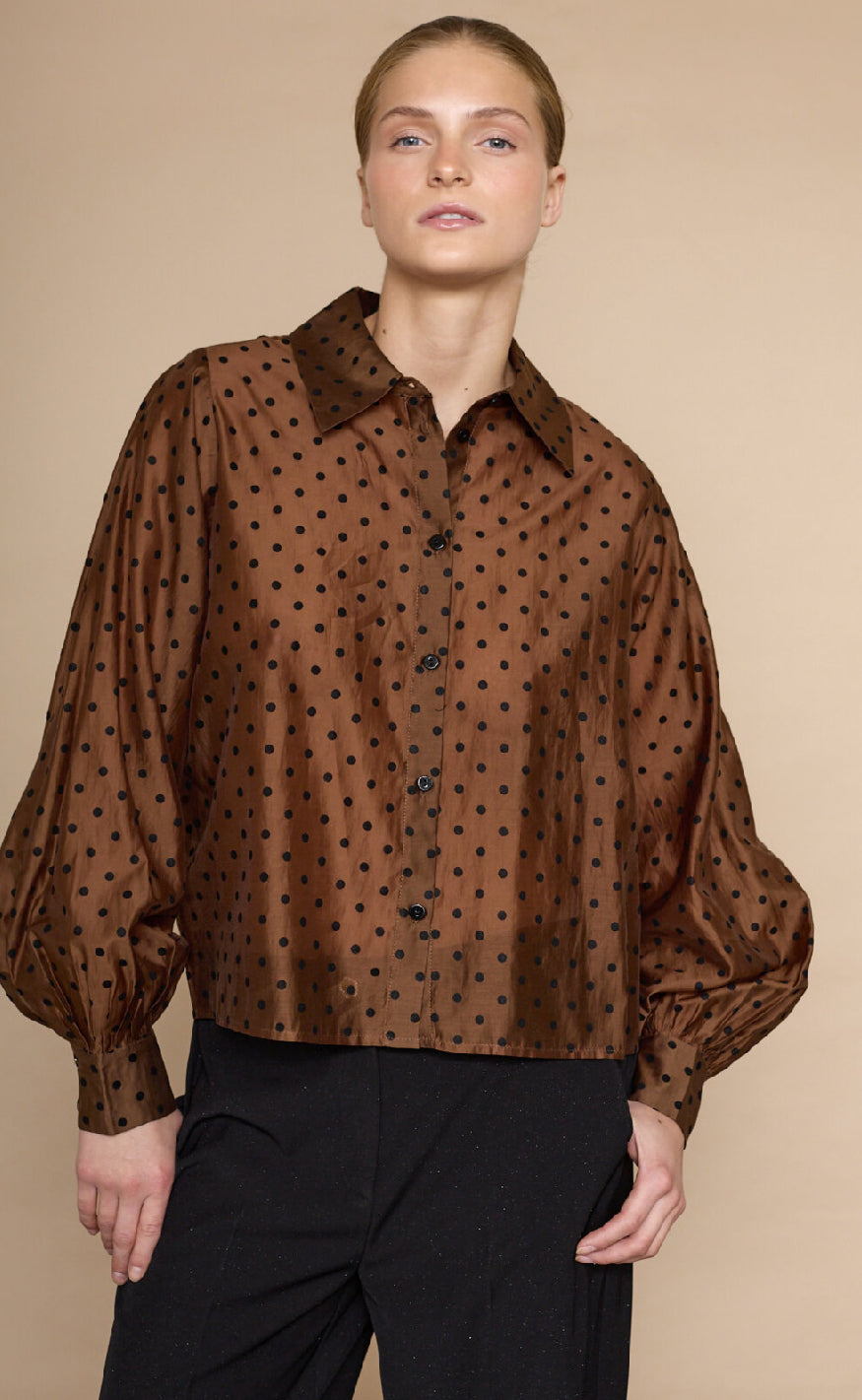 Love & Divine Skjorte - Love1206-2 - Chocolate/Dot