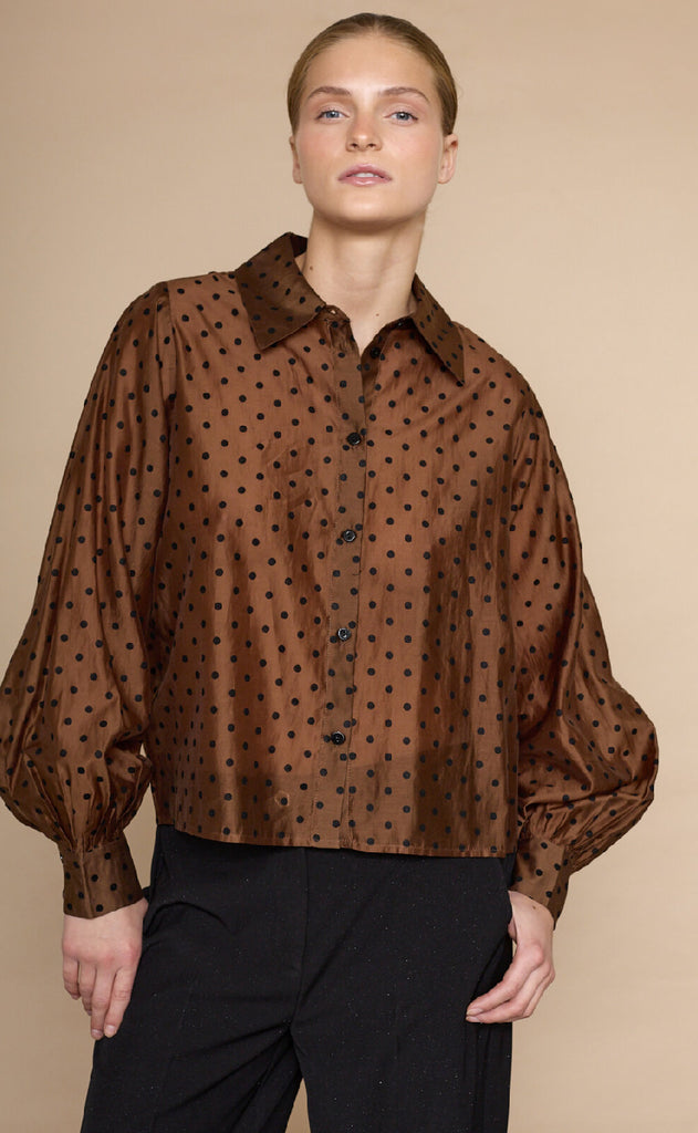 Love & Divine Skjorte - Love1206-2 - Chocolate/Dot