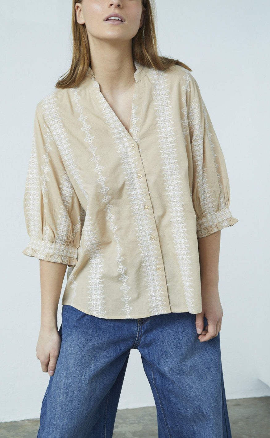 Love & Divine Skjorte - Love1298 - Sand/White