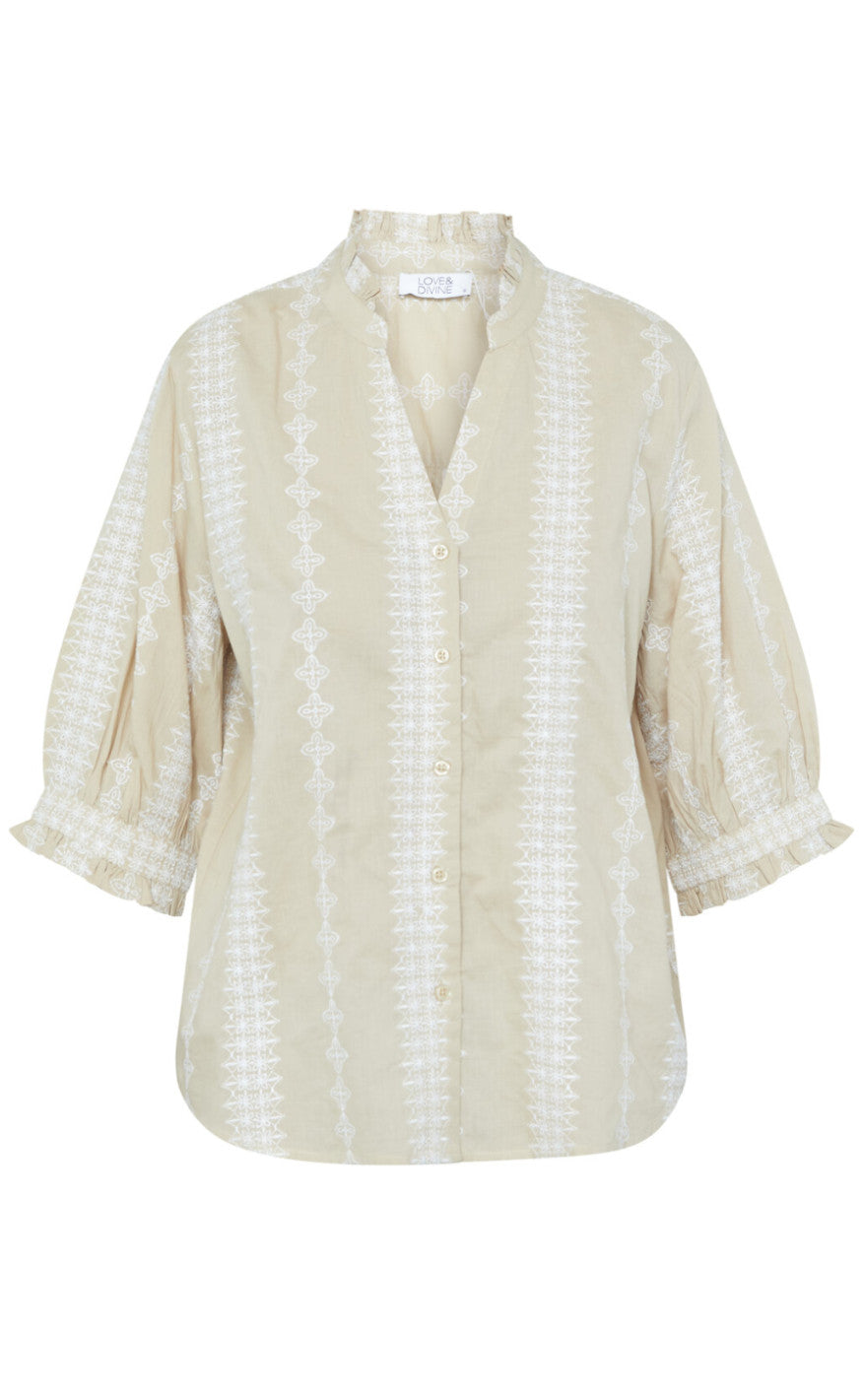 Love & Divine Skjorte - Love1298 - Sand/White