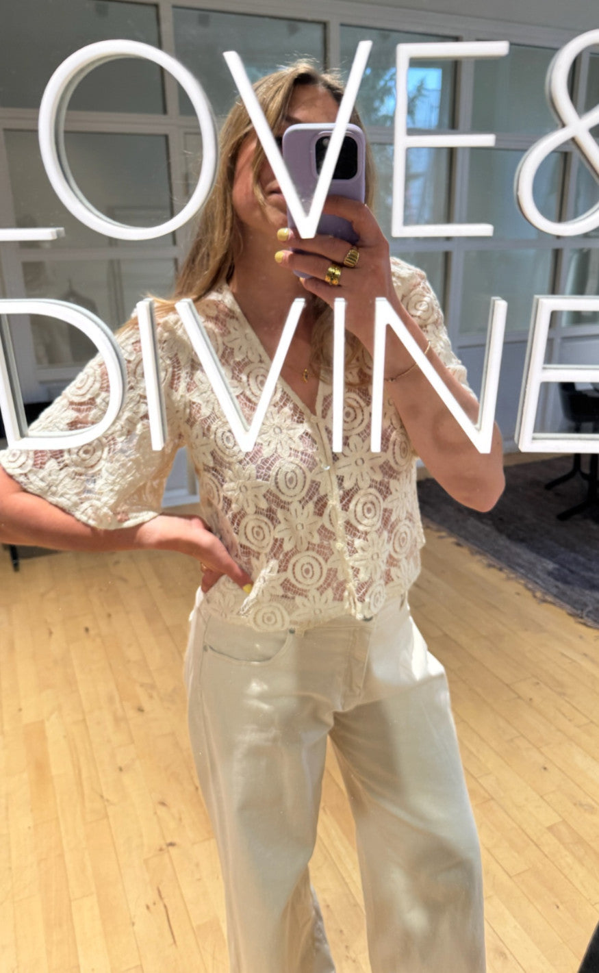 Love & Divine Skjorte - Love1313 - Procelain