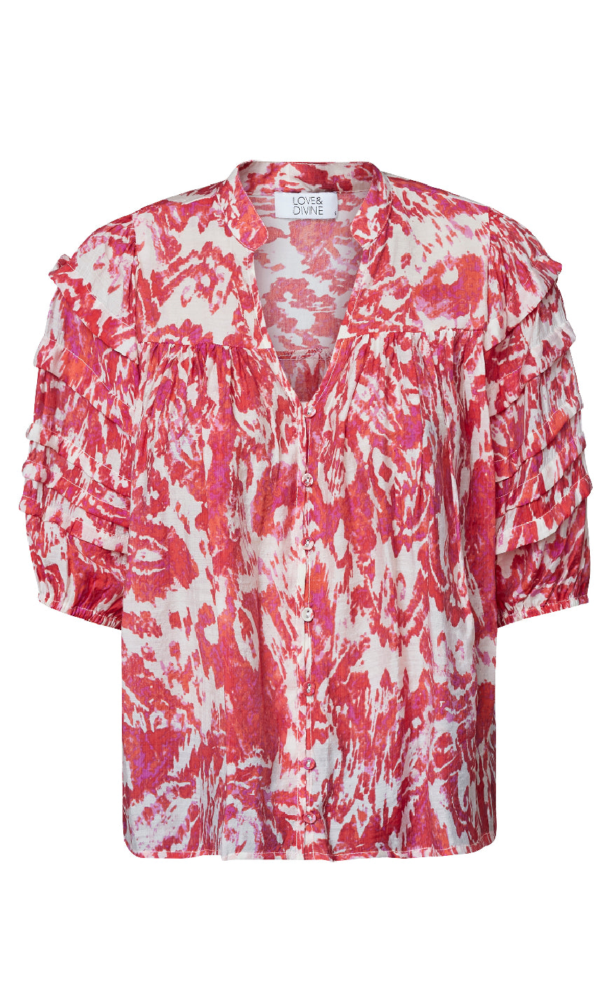 Love & Divine Skjorte - Love1336-1 - Red Ethnic