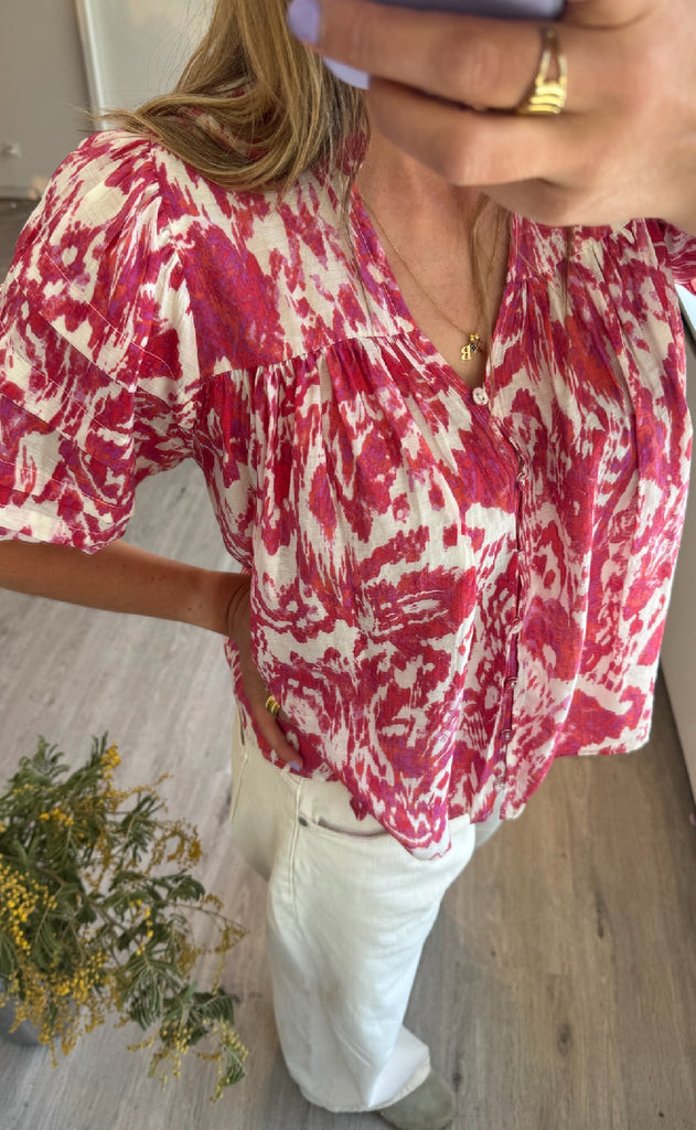 Love & Divine Skjorte - Love1336-1 - Red Ethnic