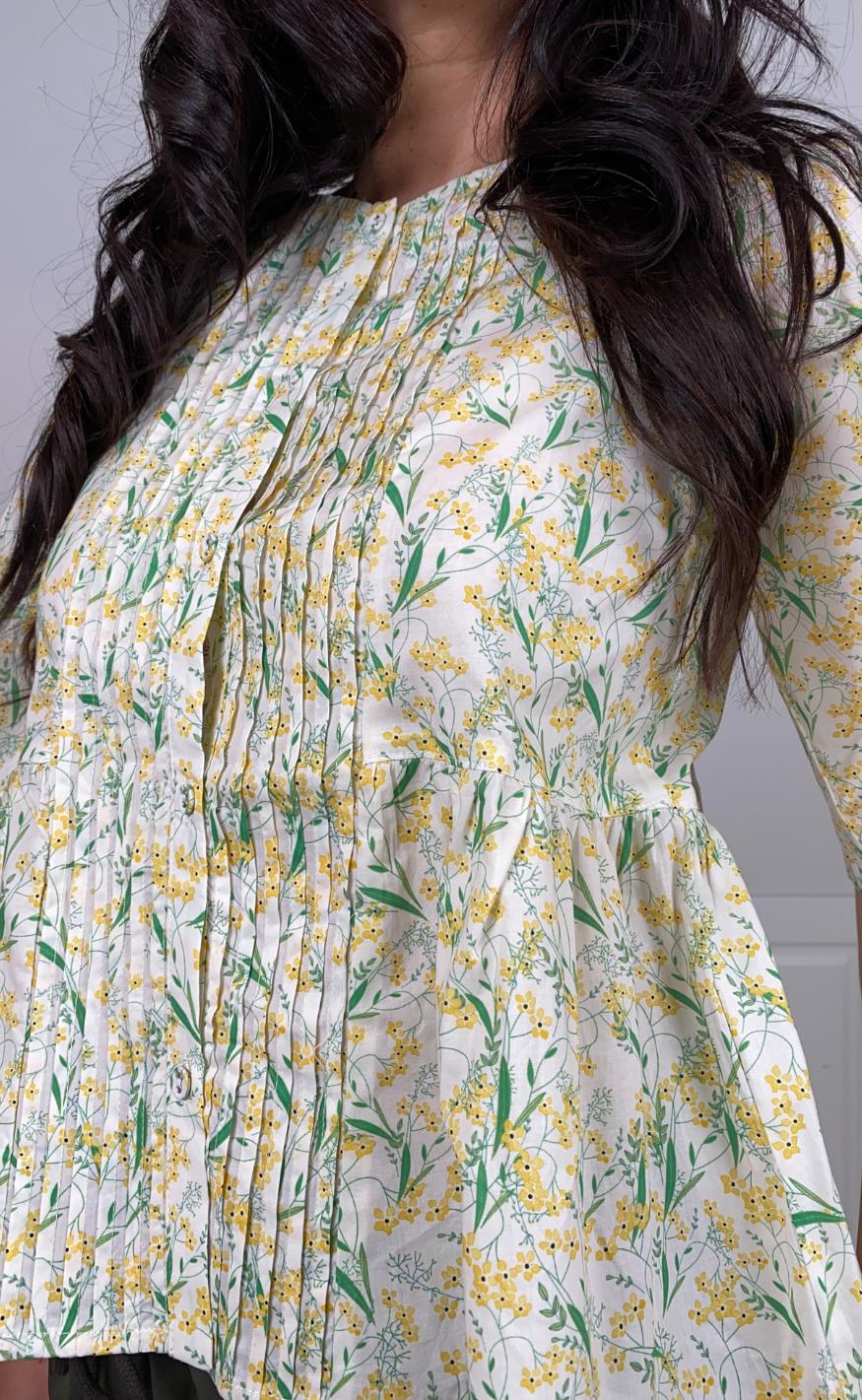 Love & Divine Skjorte - Love1372 - Yellow Flower