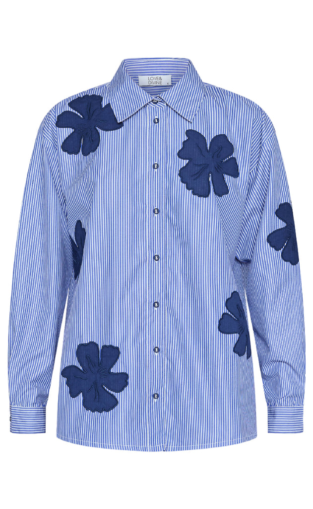 Love & Divine Skjorte - Love1426-3 - Blue Flower
