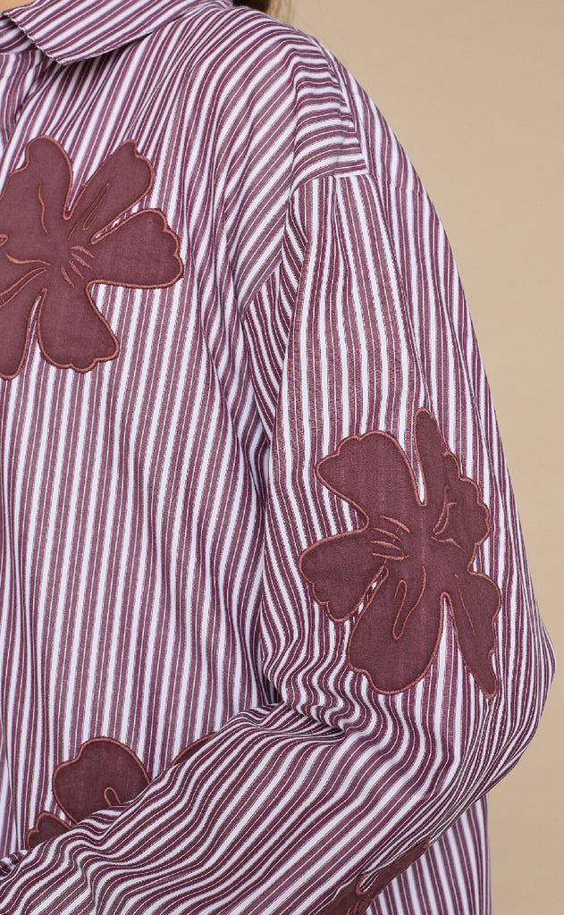 Love & Divine Skjorte - Love1426-3 - Bordeaux Flower