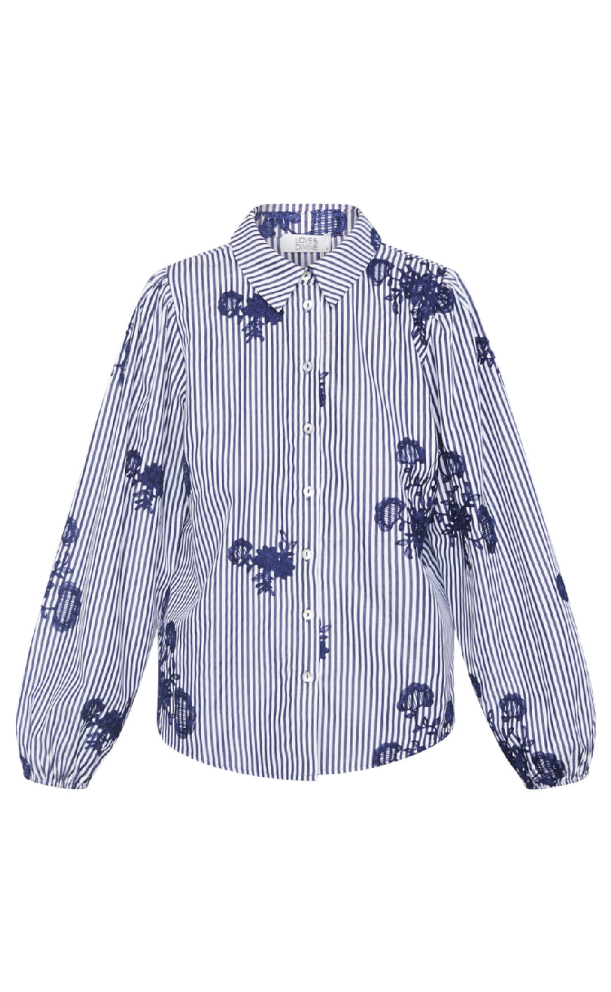 Love & Divine Skjorte - Love1430 - Blue Stripe