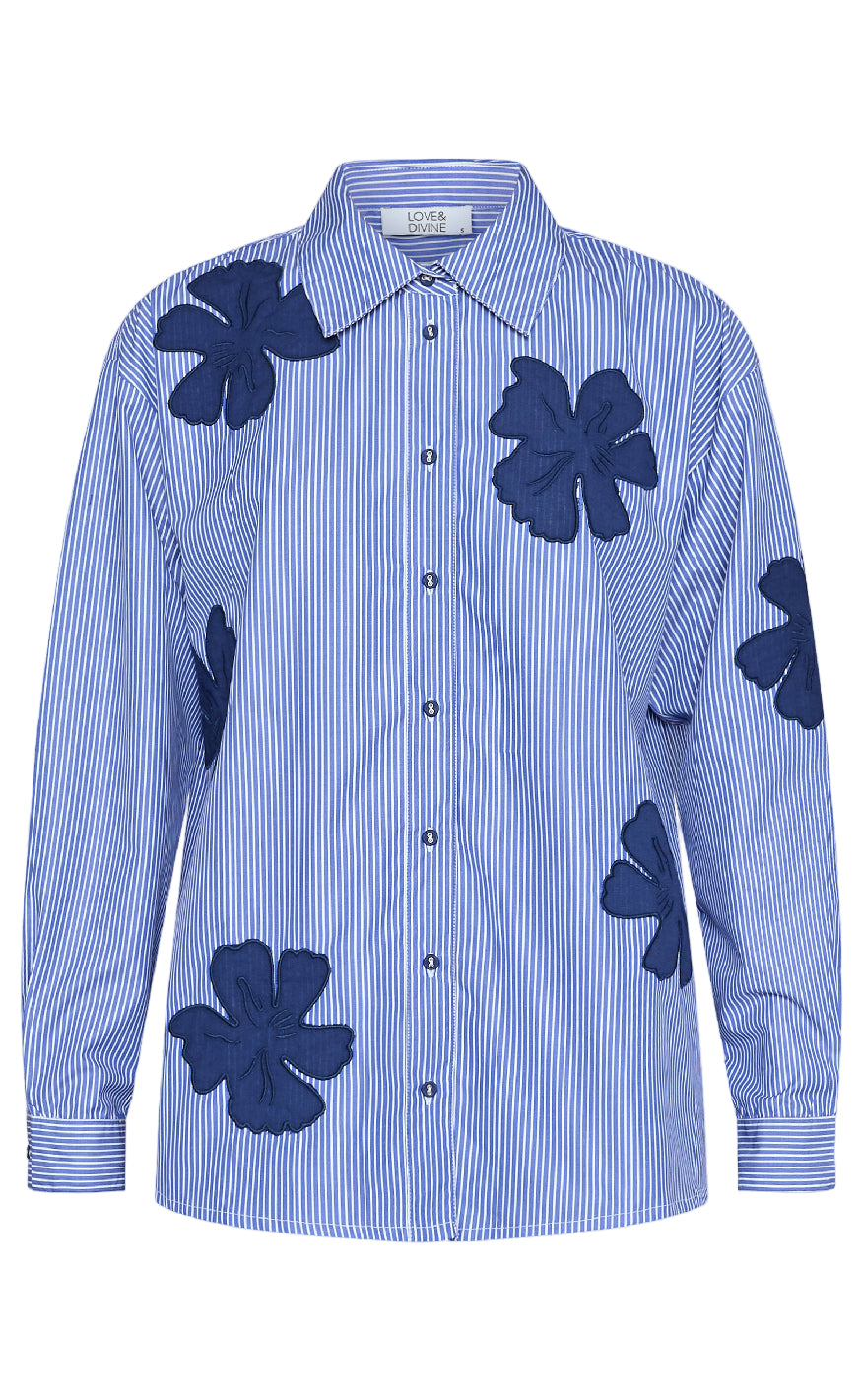 Love & Divine Skjorte - Love1499 - Blue Flower