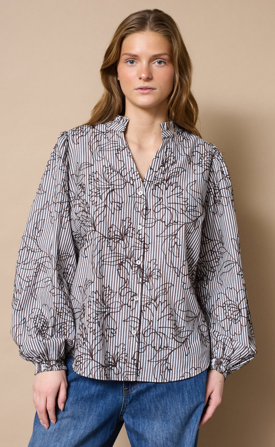 Love & Divine Skjorte - Love1507 - Brown Stripe