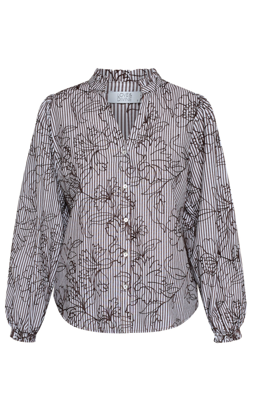 Love & Divine Skjorte - Love1507 - Brown Stripe