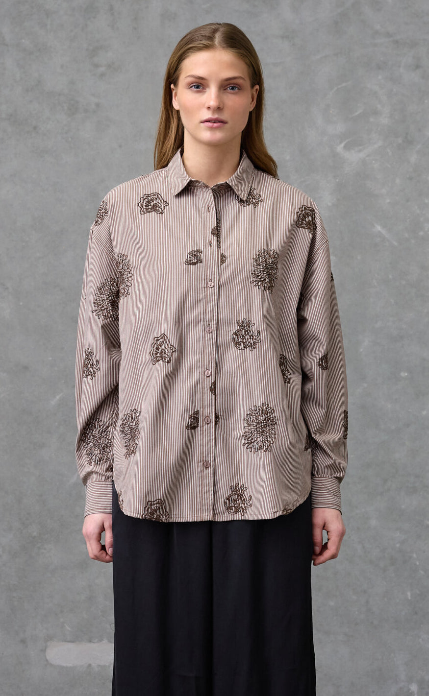 Love & Divine Skjorte - Love1516 - Brown Stripe