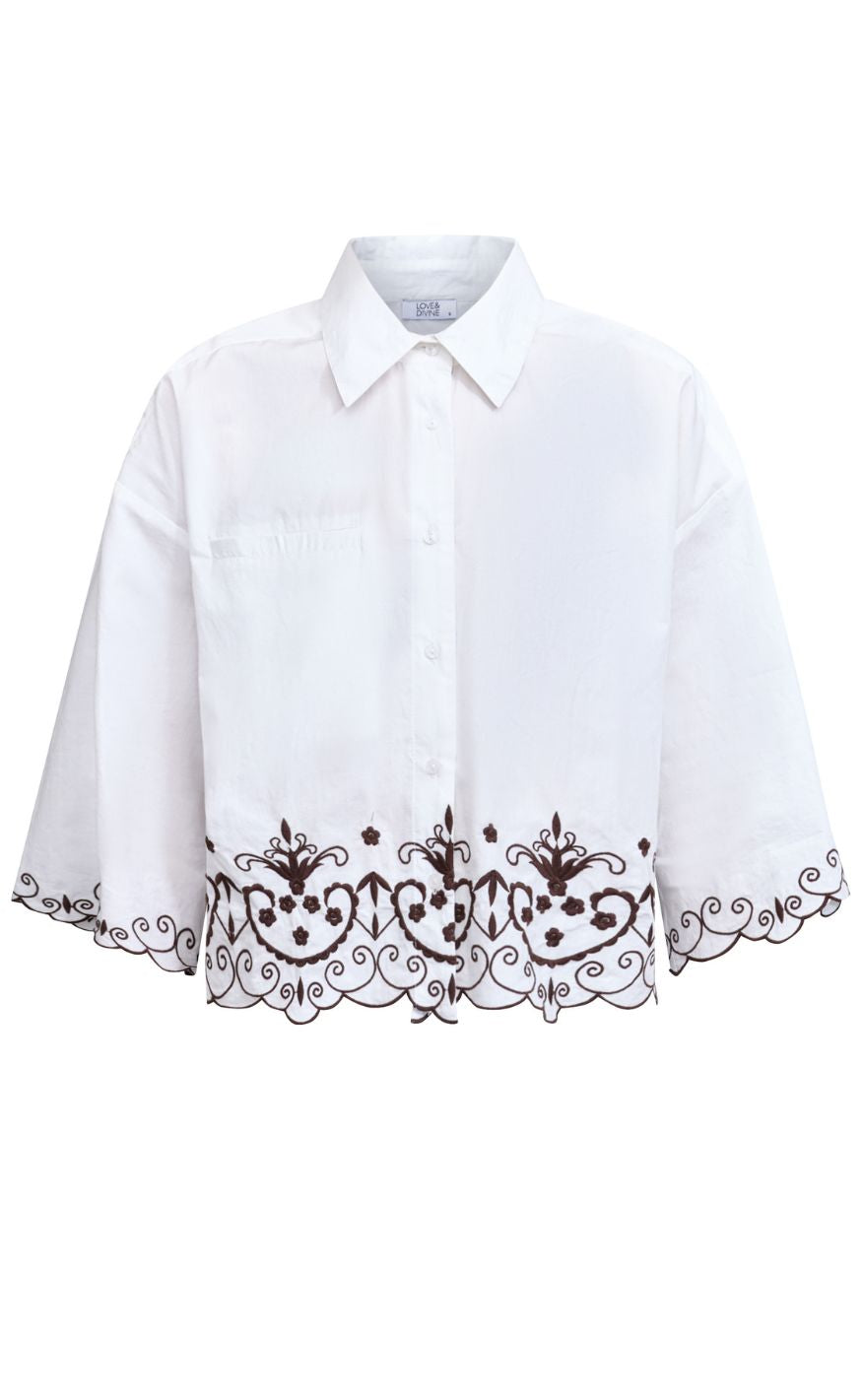 Love & Divine Skjorte - Love1546 - White/Brown