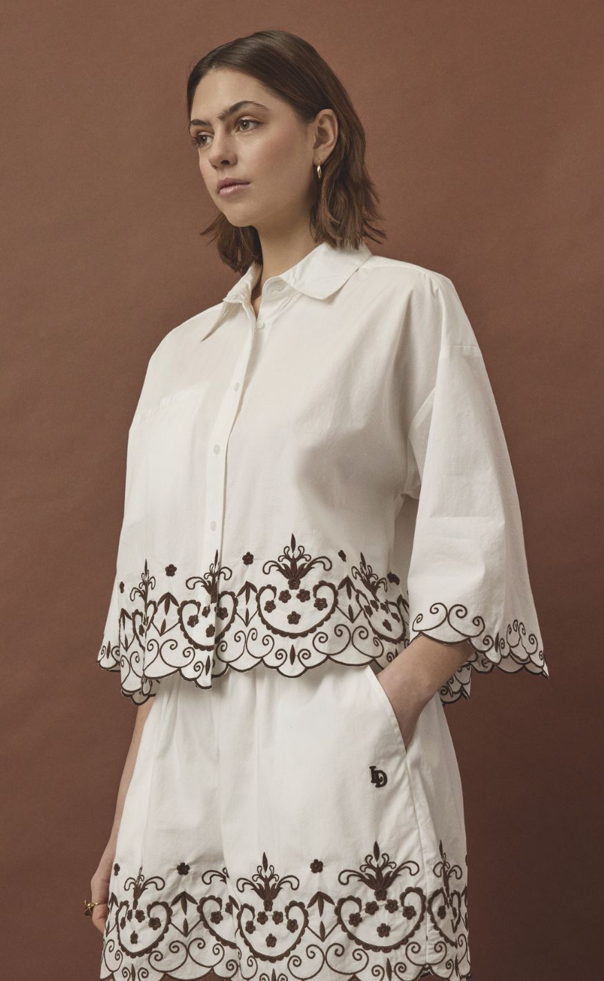Love & Divine Skjorte - Love1546 - White/Brown