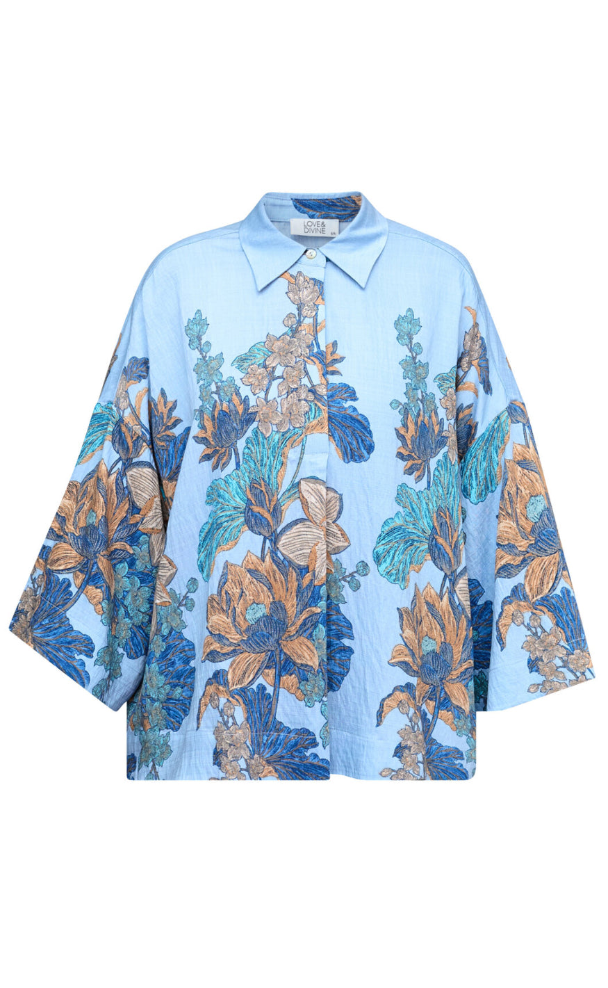 Love & Divine Skjorte - Love1553 - Blue Paisley