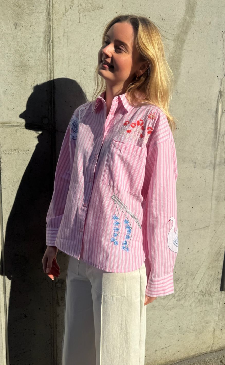 Love & Divine Skjorte - Love1555-2 - Rose Stripes Emb.