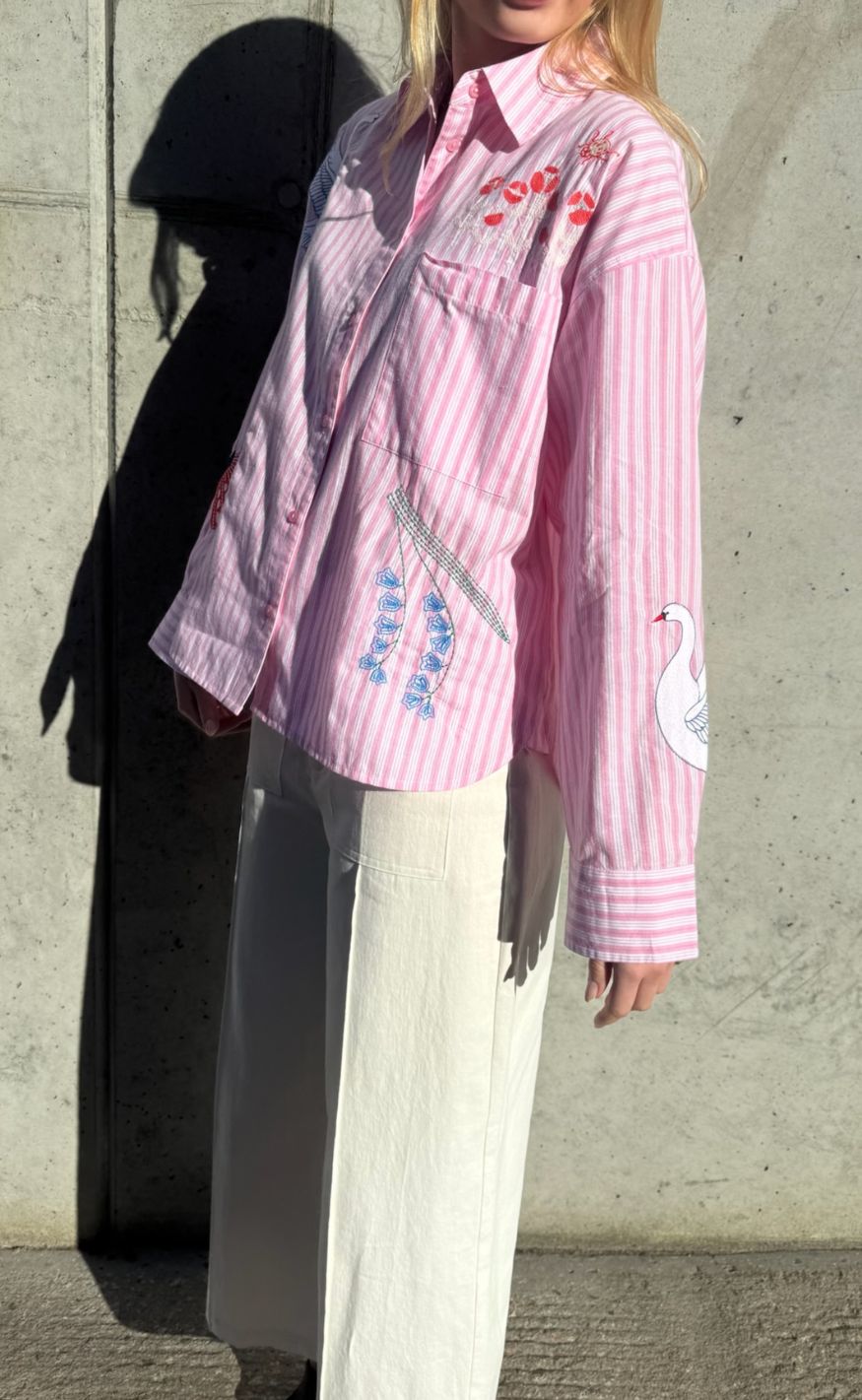 Love & Divine Skjorte - Love1555-2 - Rose Stripes Emb.