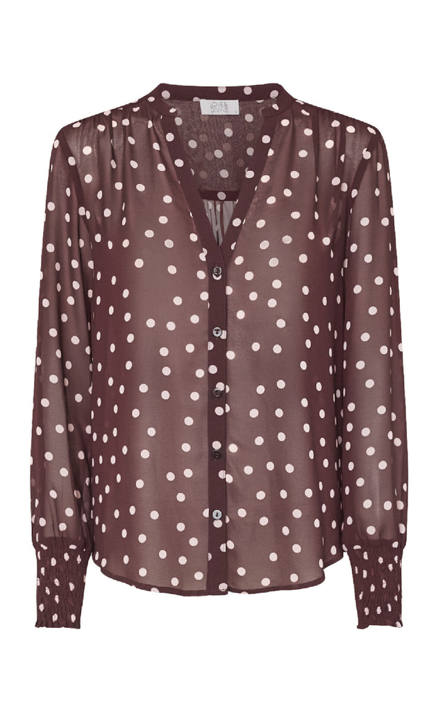 Love & Divine Skjorte - Love407-9 - Bordeaux/Dot