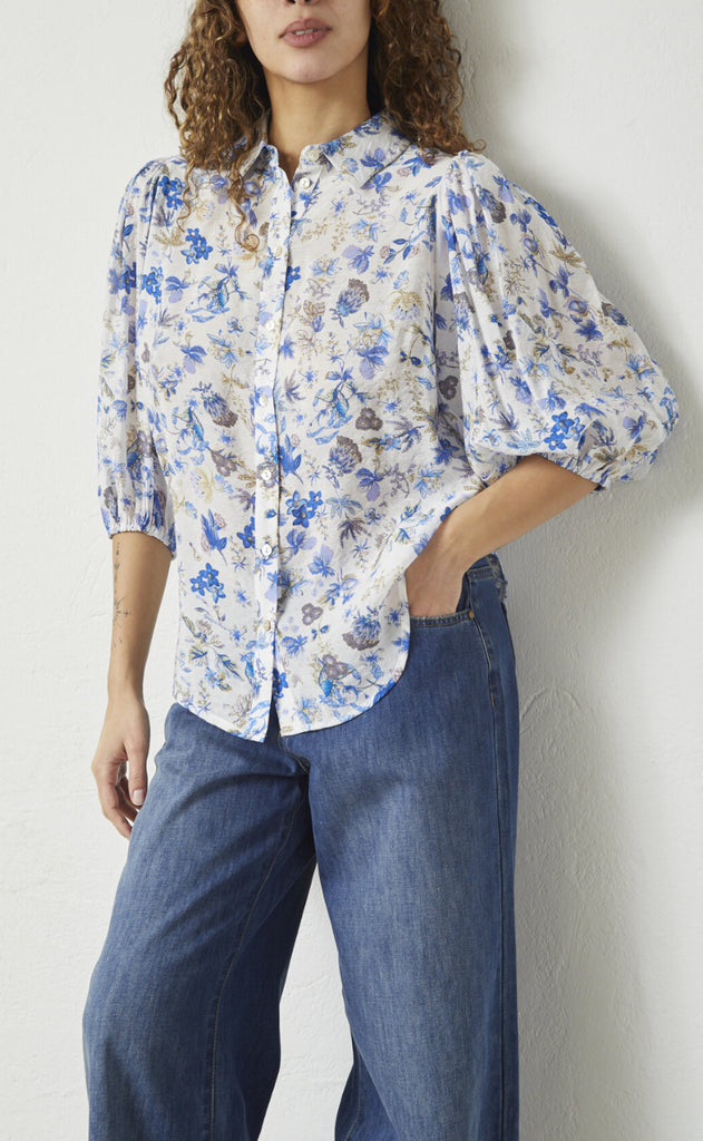 Love & Divine Skjorte - Love436-14 - Blue Flower