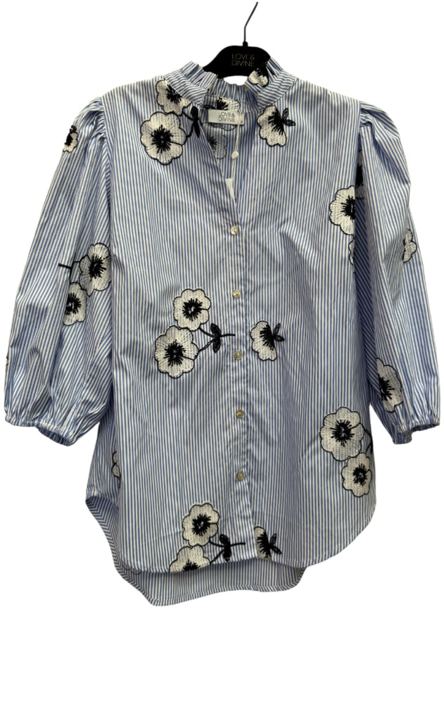 Love & Divine Skjorte - Love456-8 - Stripe/Flower